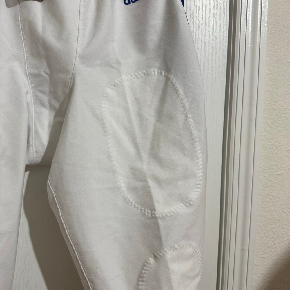Men's Adidas White & Blue Padded Football Pants 2XL - Picture 12 of 14